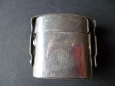 retro-collection ancien encrier metal chrome de poche ou de voyage - vintage