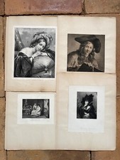 Lot de 4 gravures d'après tableaux de Régnier Rochard John Ward portraits