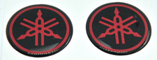 2pcs x Yamaha sticker (Ø 25mm) Domed 3D Decals