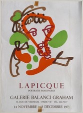 Charles Lapicque Affiche Exposition 1973 Galerie Balanci Graham Paris Mourlot