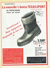 Publicité Advertising 098  1955  nouvelle demi-botte Texas-Sport Pataugas