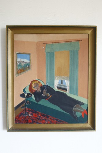Tableau huile sur toile alfred - sur,