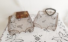 Lot de 2 Panières , bacs à papier , corbeilles à courrier , en fil de fer