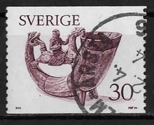 1978. Suède. Corne à boire. 30 Brun. N°936.