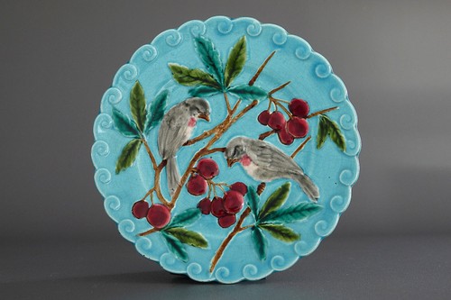 Assiette barbotine majolique - assiette,
