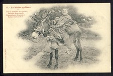 cpa BERGERET à NANCY FRANCE Le MOINE QUÊTEUR sur son ÂNE allant au COUVENT