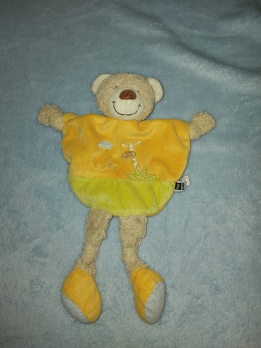 Doudou plat ours jaune jambes - doudou,