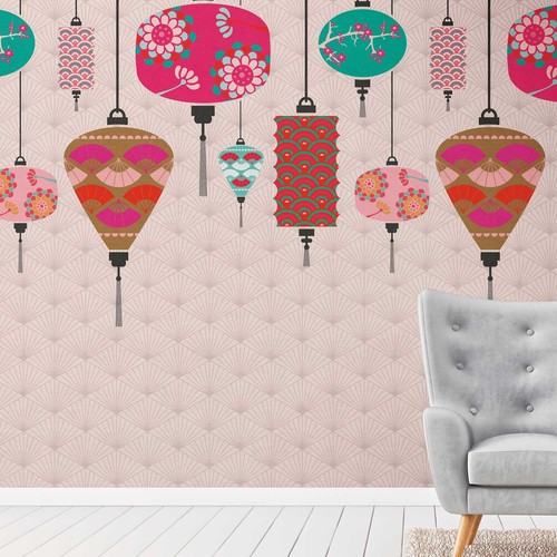 Papier peint vintage - peint, japonais
