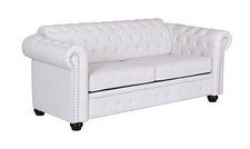 Chesterfield Canapé Blanc Clubsofa Canapé Eco-Leder Anglais Canapé Banc 200cm