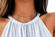 Collier en argent 925 Pendentifs étoiles avec chaine pour Femme