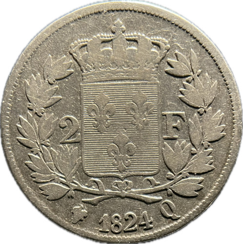 Francs 1824 louis - 2, xviii