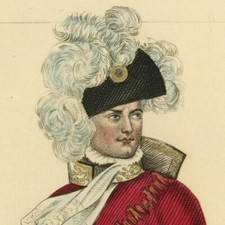 Portrait Napoléon 1er Costume de cérémonie Empire Gravure originale aquarelle