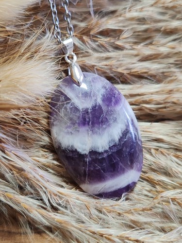 Pendentif améthyste chevron - pendentif,