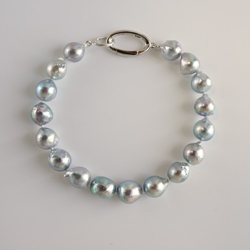 Bracelet baroque argent-bleu