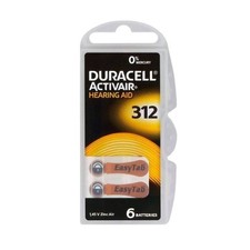 6 Duracell Activair Piles pour Appareils Auditifs 312 Zinc '1.45V Batteriee Neuf