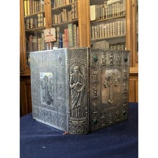 Bible du Chanoine Crampon Couverture cuivre et argent, cabochons de Malachite Bi