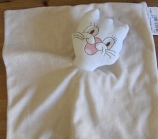 T1G / doudou plat chat écru blanc NOUGATINE