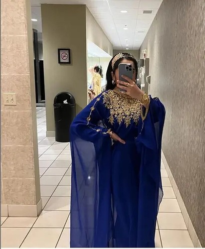Caftan bleu royal mariage