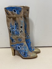 Bottes cuir beige avec - en,