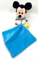2241?Doudou Peluche Mouchoir Mickey Mouse Bleu Disney baby Nicotoy Luminescent