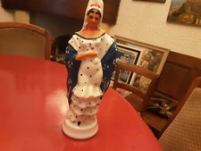 BOUTEILLE  LIQUEUR  OPALINE  BLANCHE  PEINTE  DANSEUSE  FLAMENCO  ESPAGNE