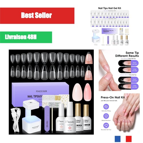 Kit faux ongles amande - faux, 240pcs
