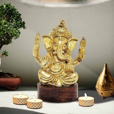 Laiton gravé ganesha avec - gravé,