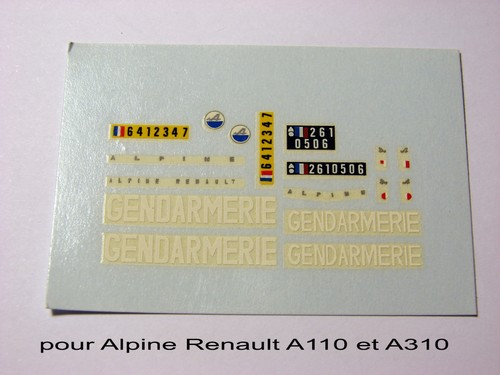 Décalques gendarmerie - 1:43,