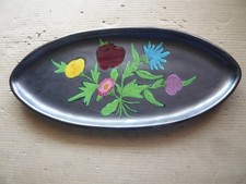 GRAND PLAT A POISSON  DE CERENNE  VALLAURIS  DECOR FLORAL STYLISE