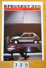 PEUGEOT 205 XA XAD XRA Prospectus 8 pages F 1986