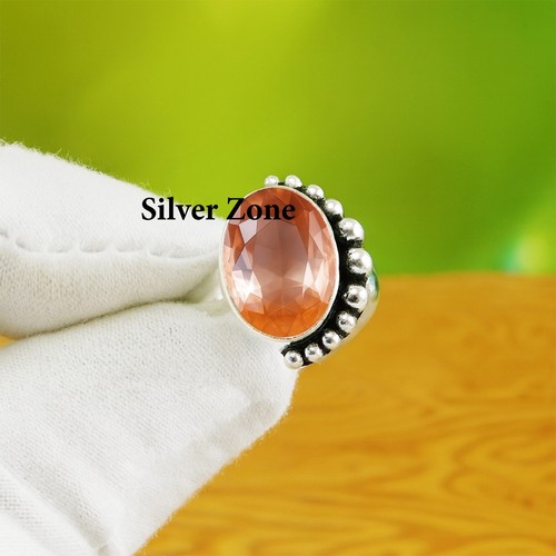 Bague morganite argent - morganite,