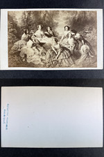 Eugénie de Montijo et sa cour, Franz Xaver Winterhalter Vintage cdv albumen prin