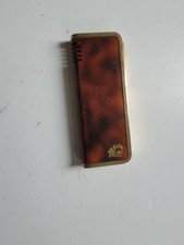 Briquet vintage Colibri London années 70 | Design écaille brune et laiton doré
