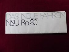 catalogue prospectus automobiles :  NSU RO 80 / en allemand