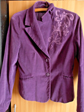 Veste violette brodée fleurs et cintrée INSPIRATION