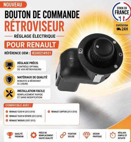 Bouton commande rétroviseur - bouton,