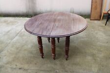 table Ronde ancienne à rallonges en noyer