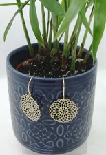 1 PAIRE BOUCLES D'OREILLES DORE ACIER INOXYDABLE ESTAMPES 18mm HYPOALLERGENIQUE