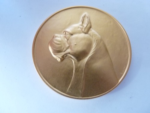 Médaille bronze chien - bronze, boxer