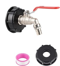 Raccord S60x6 / 2 " + Vanne en Laiton 3/4  Robinet Arrosage  Cuve IBC  1000 L