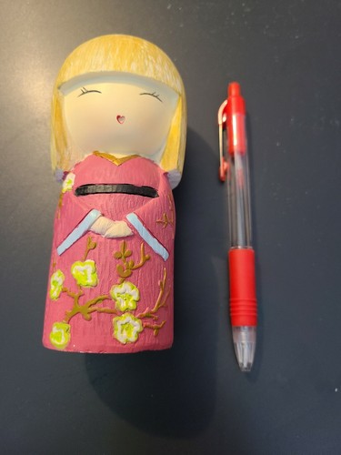 Cute girl japanese wooden - ",