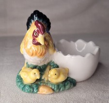 coquetier faience poules et