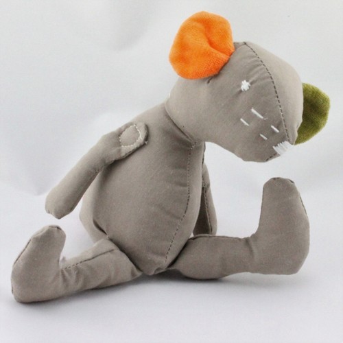 Doudou souris grise rose