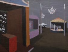 Tableau encadré surréaliste vue fête foraine TATI décor cinéma Jacques LAGRANGE