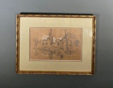 Dessin sur papier par Léon Broquet Chatillon-sur-Morin Marne 1914 A6484