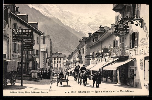 Cpa chamonix rue nationale - chamonix,, et