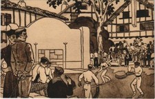 CPA AK Pays Basque Partie de