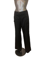 pantalon taille haute large satiné noir femme TRUSSARDI JEANS taille 38 fr