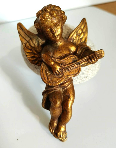 Statue ange chérubin musicien - ange,