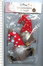 Déco Noël : à suspendre - 2 PÉRE NOËL différents en bois - neuf